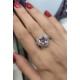 Lab rose topaz taşlı kalp motif gümüş yüzük