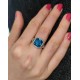 Mozanite ve Topaz taşlı gümüş yüzük