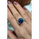 Mozanite ve London Blue Topaz taşlı gümüş yüzük