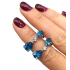 Topaz ve Mozanite taşlı gümüş küpe çifti