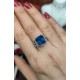 Mozanite ve Topaz taşlı gümüş yüzük