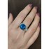 Mozanite ve London Blue Topaz taşlı gümüş yüzük