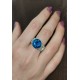 Mozanite ve London Blue Topaz taşlı gümüş yüzük